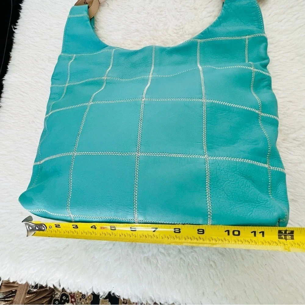 Ceci Ou Cela Plus Une Aqua Green Genuine Leather Shoulder/Hobo Bag